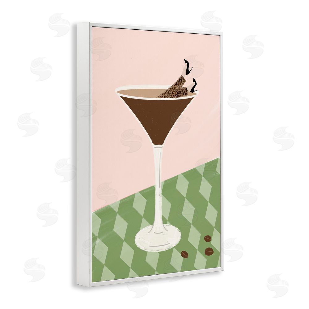 Sundance Graphics Glam Martini Splash White Framed Giclee Wall Art Print