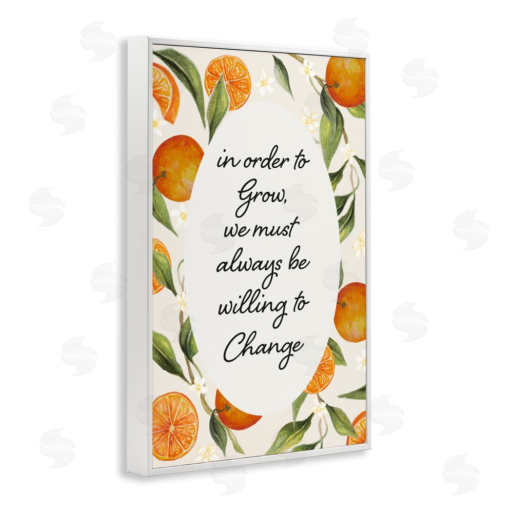 Janice Gaynor Willing To Change Quote White Framed Giclee Wall Art Print