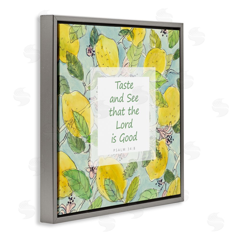 Lanie Loreth Taste & See Lord Is Good Gray Floating Frame Canvas Wall Art Print