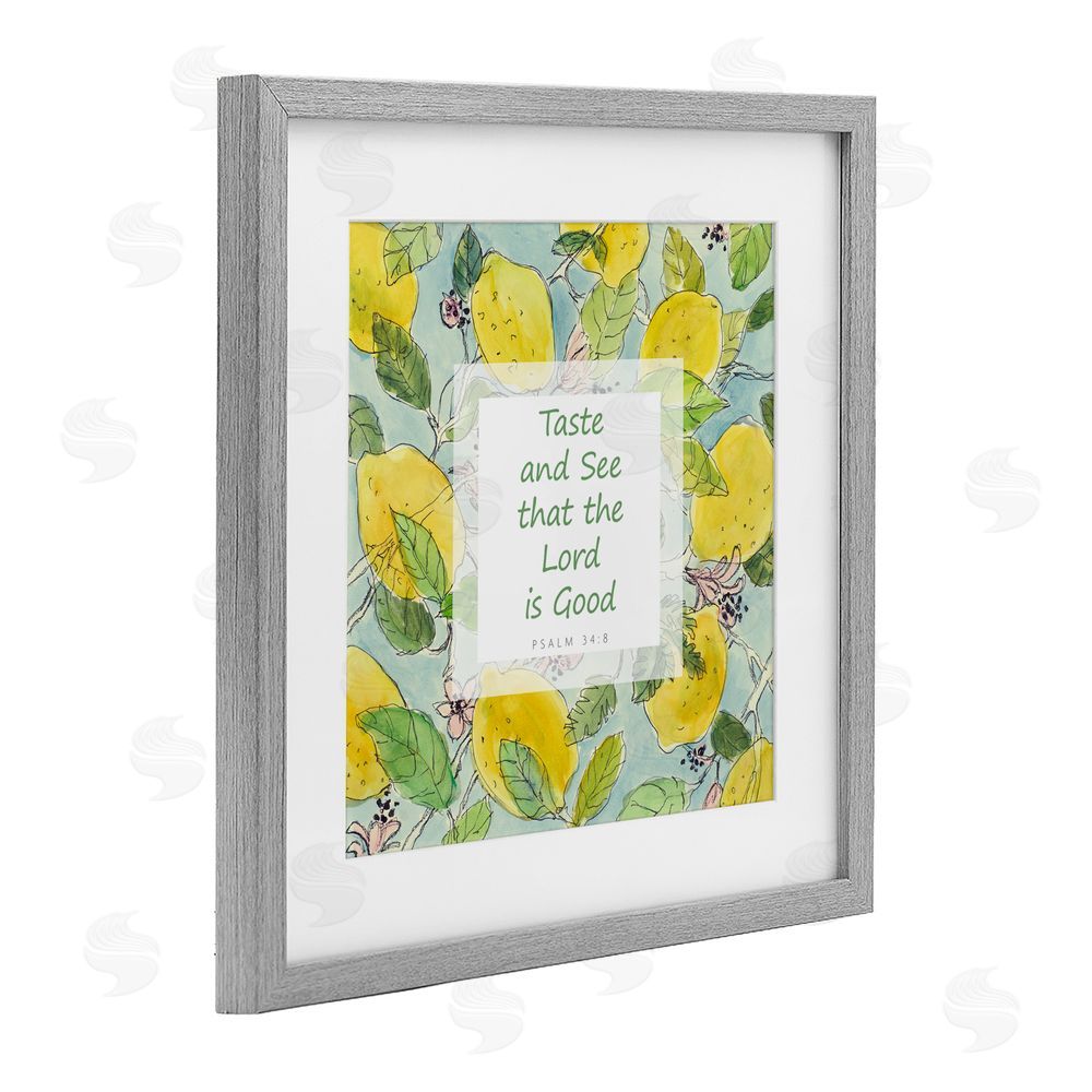 Lanie Loreth Taste & See Lord Is Good Gray Framed Print Under Glass Wall Art