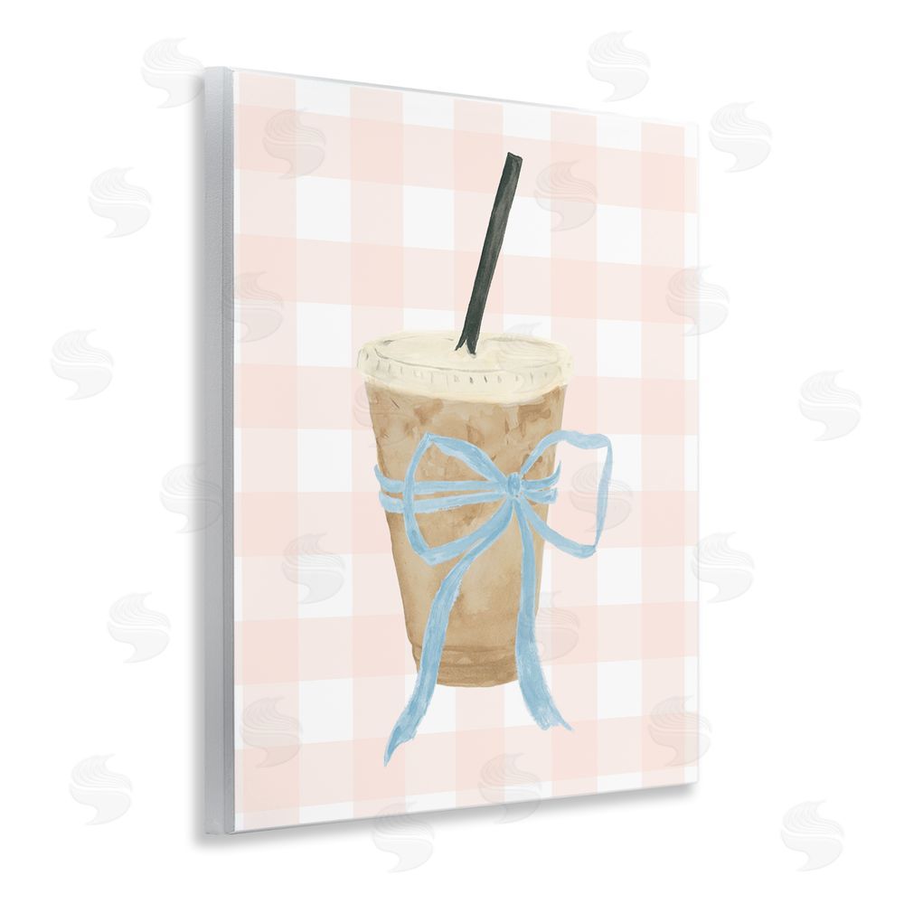 Sundance Graphics Iced Coffee on Gingham Wall Plaque Printed Art