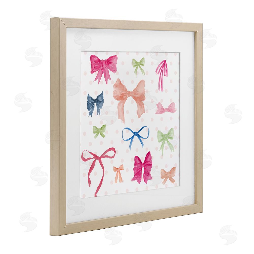 Sundance Graphics Colored Bows on Plaid Birch Framed Print Under Glass Wall Art