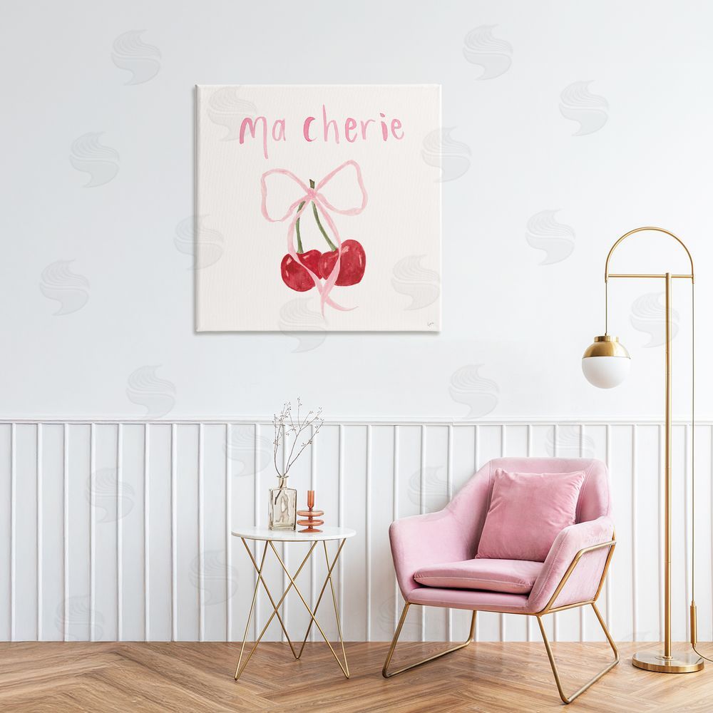 Sundance Graphics Ma Cherie Ribboned Cherries Canvas Wall Art Print in Room