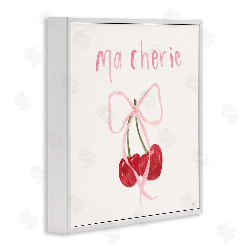 Sundance Graphics Ma Cherie Ribboned Cherries White Framed Giclee Wall Art Print