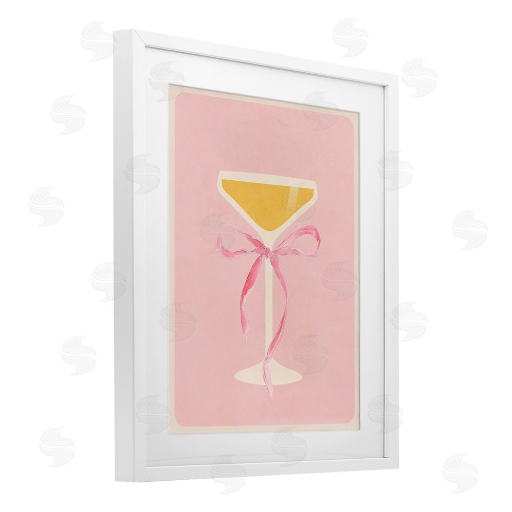 Sundance Graphics Champagne Party Glass White Framed Print Under Glass Wall Art