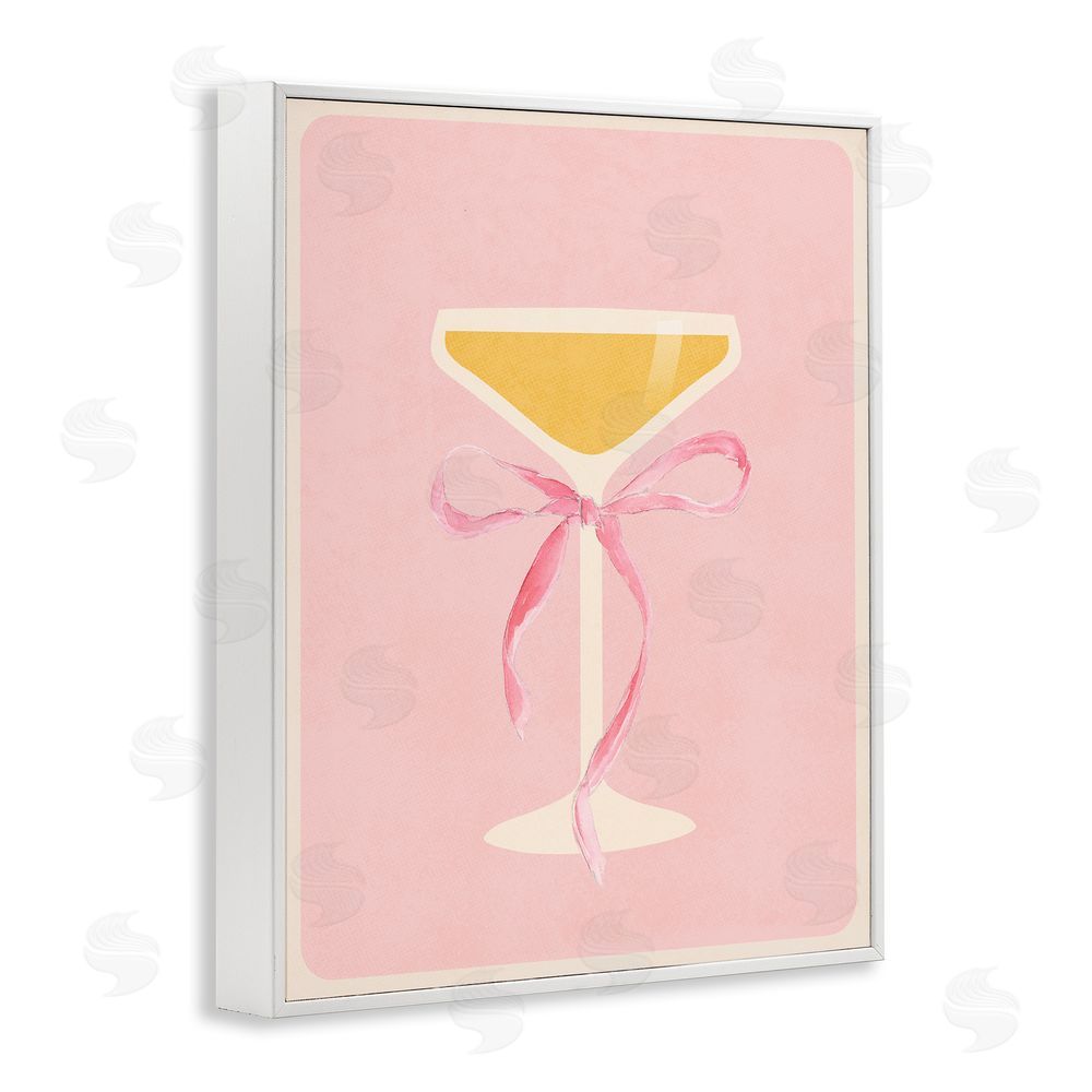 Sundance Graphics Champagne Party Glass White Framed Giclee Wall Art Print
