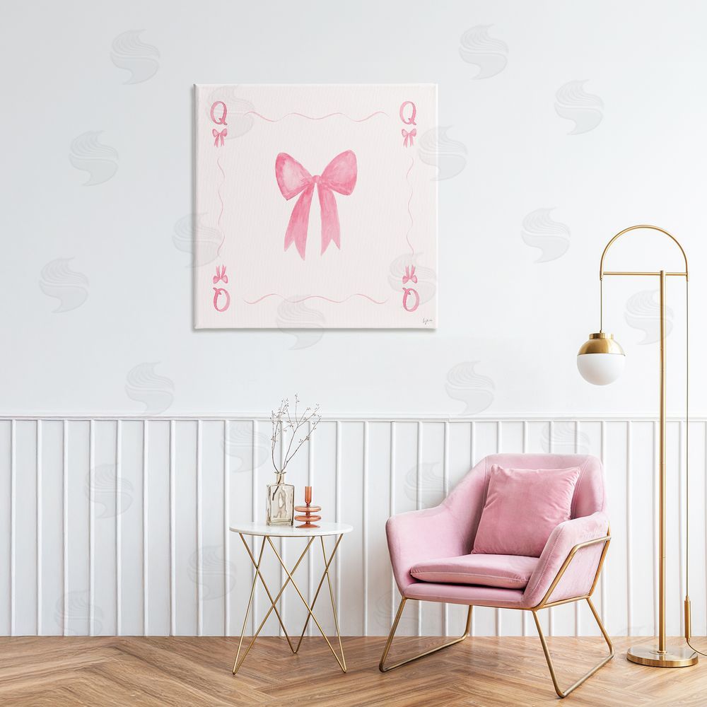 Lucille Price Queen of Ribbons Card Stretched Canvas Wall Art in Room