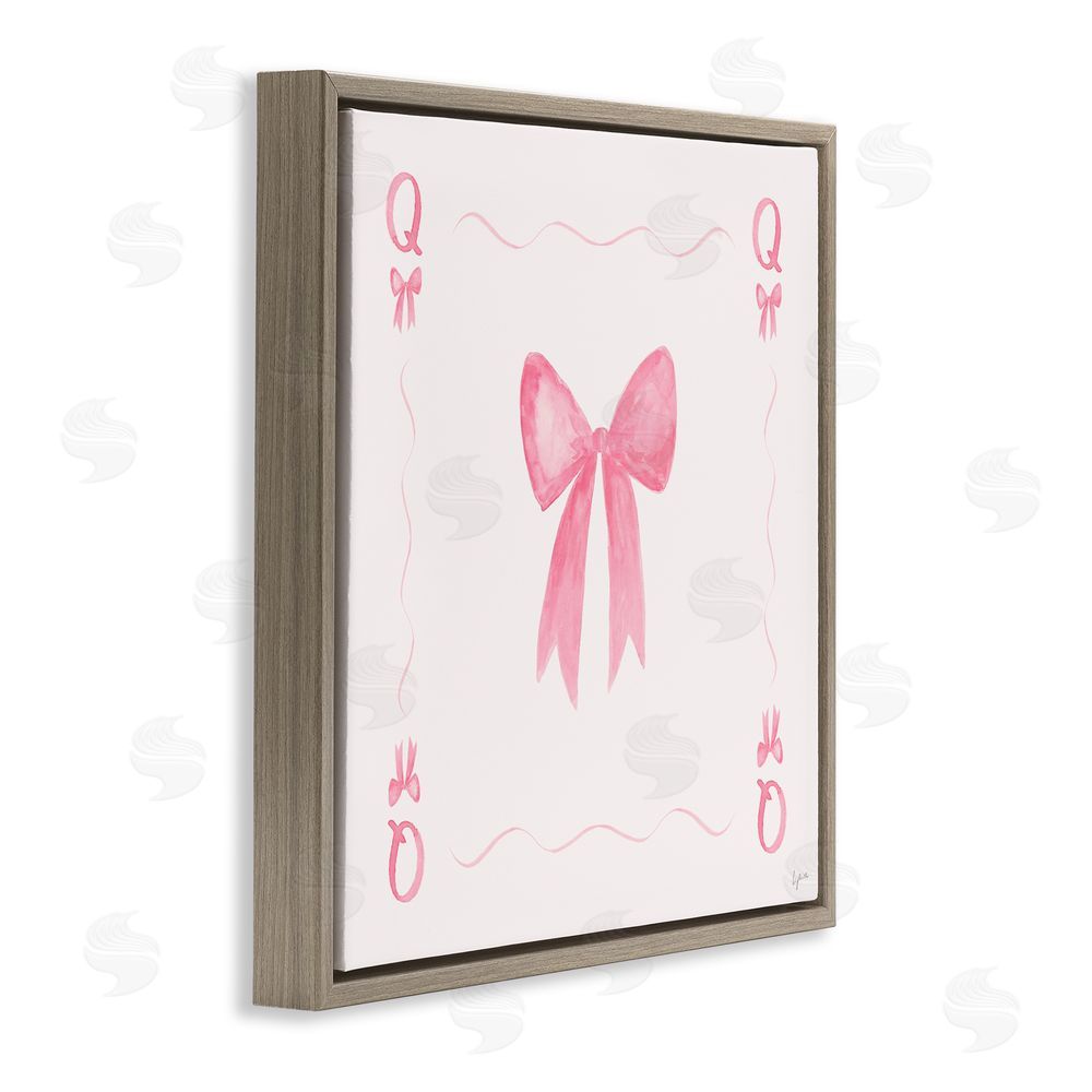 Lucille Price Queen of Ribbons Card Brown Floating Frame Canvas Wall Art Print