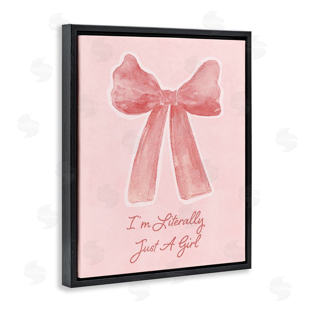 Sundance Graphics Literally Just A Girl Black Floating Frame Canvas Wall Art Print