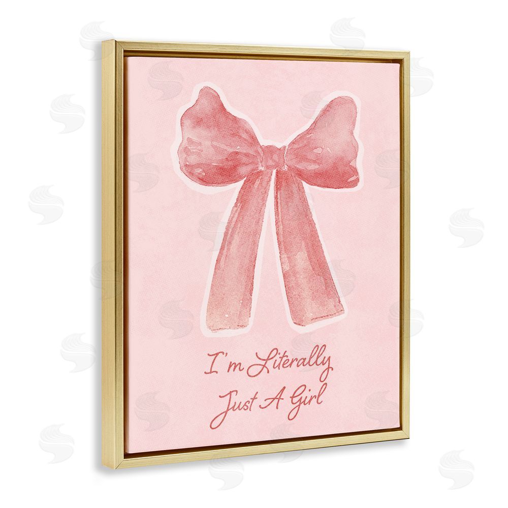 Sundance Graphics Literally Just A Girl Gold Floating Frame Canvas Wall Art Print