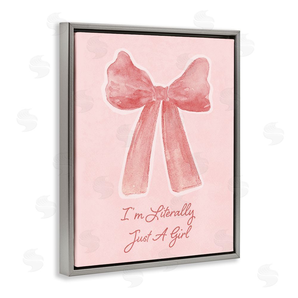 Sundance Graphics Literally Just A Girl Gray Floating Frame Canvas Wall Art Print