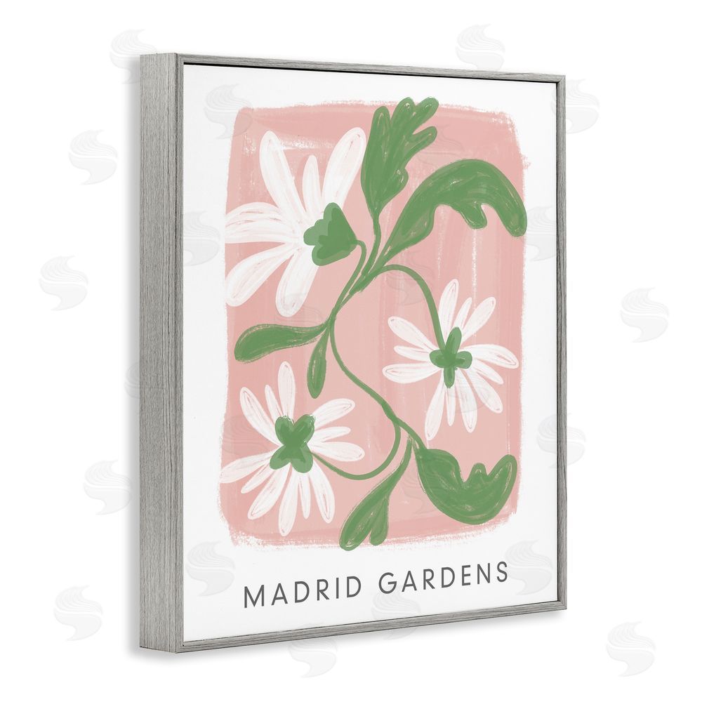 Sundance Graphics Madrid Gardens Pastel Blooms Gray Framed Giclee Wall Art Print
