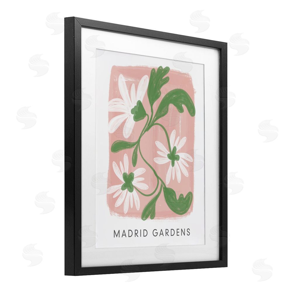 Sundance Graphics Madrid Gardens Pastel Blooms Black Framed Print Under Glass Wall Art