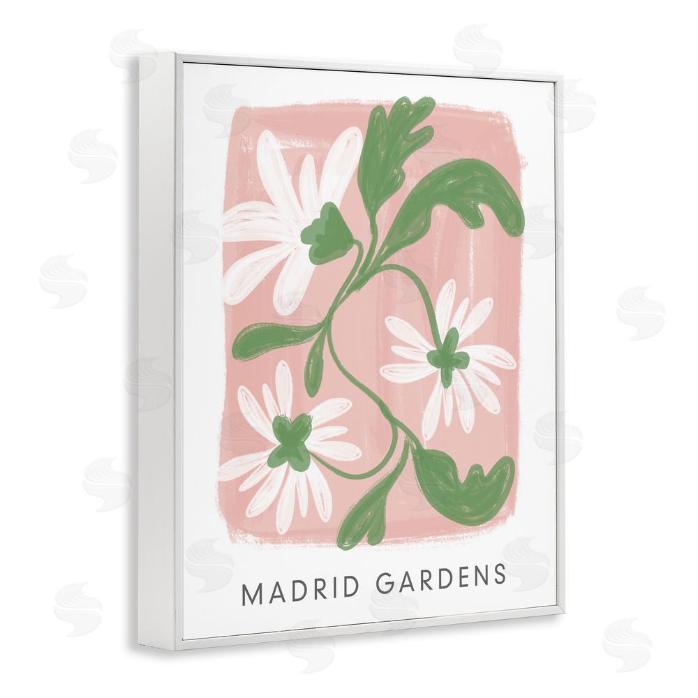 Sundance Graphics Madrid Gardens Pastel Blooms White Framed Giclee Wall Art Print