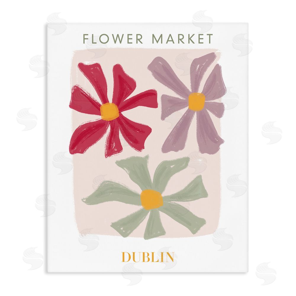Sundance Graphics Muted Dublin Flower Market Canvas Wall Art Print