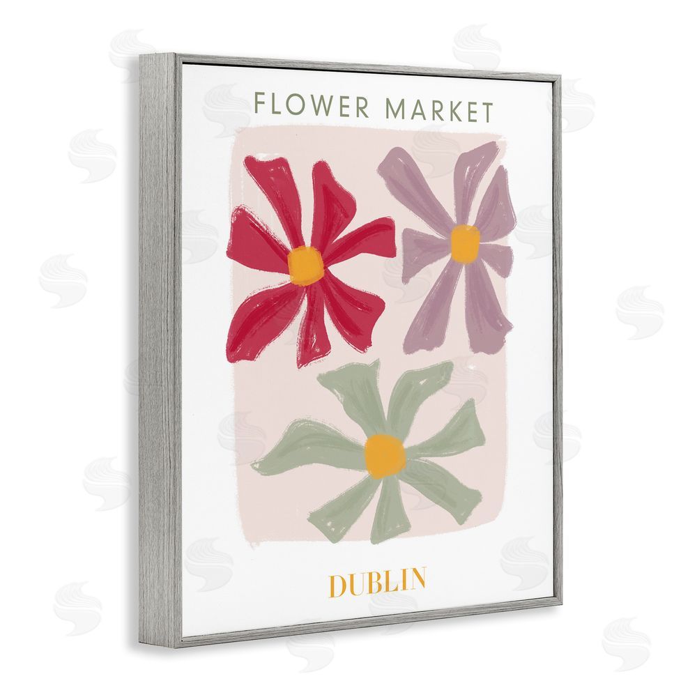 Sundance Graphics Muted Dublin Flower Market Gray Framed Giclee Wall Art Print