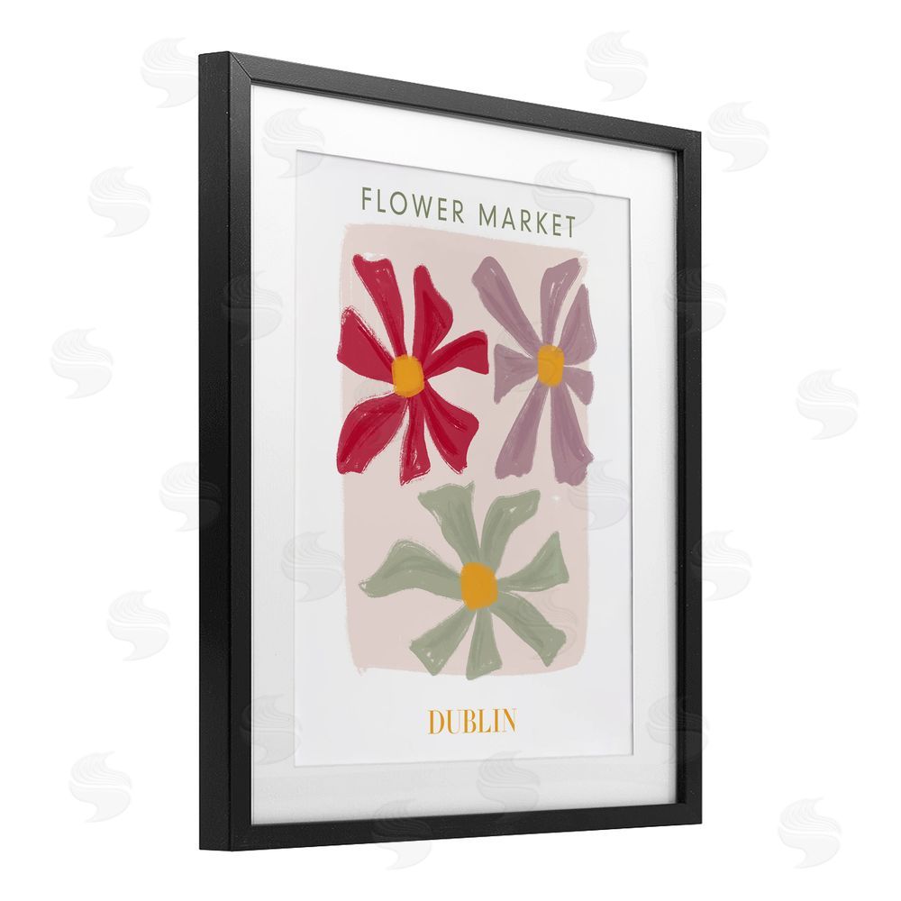 Sundance Graphics Muted Dublin Flower Market Black Framed Print Under Glass Wall Art