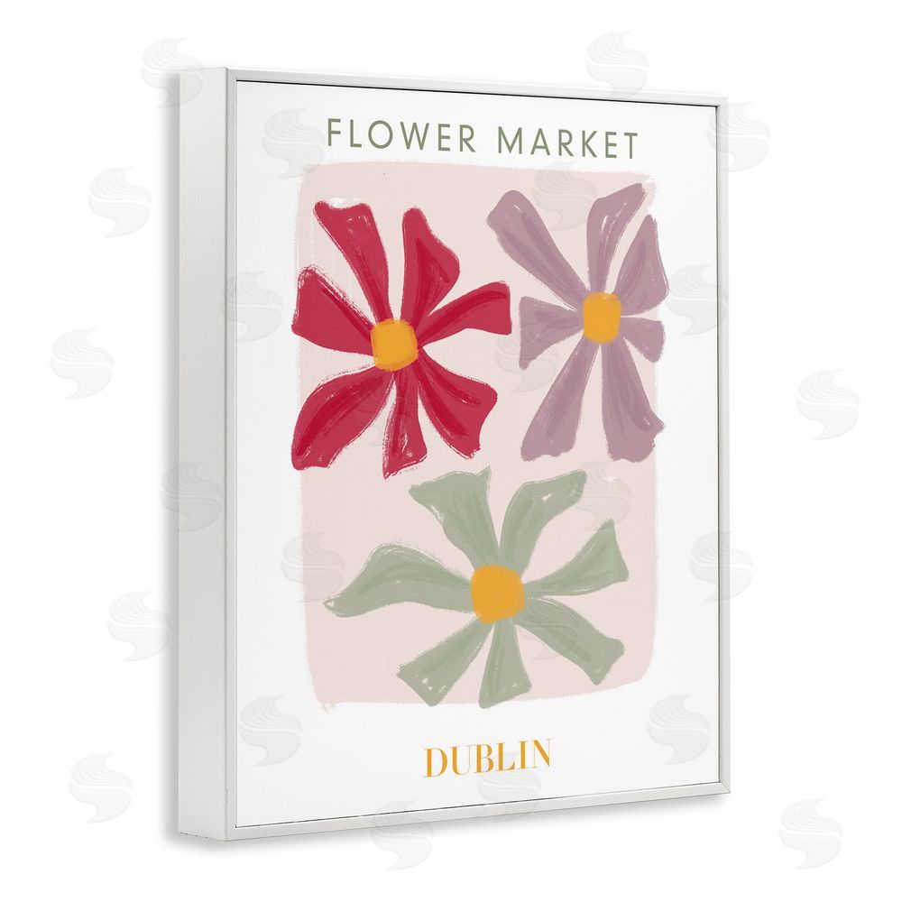 Sundance Graphics Muted Dublin Flower Market White Framed Giclee Wall Art Print