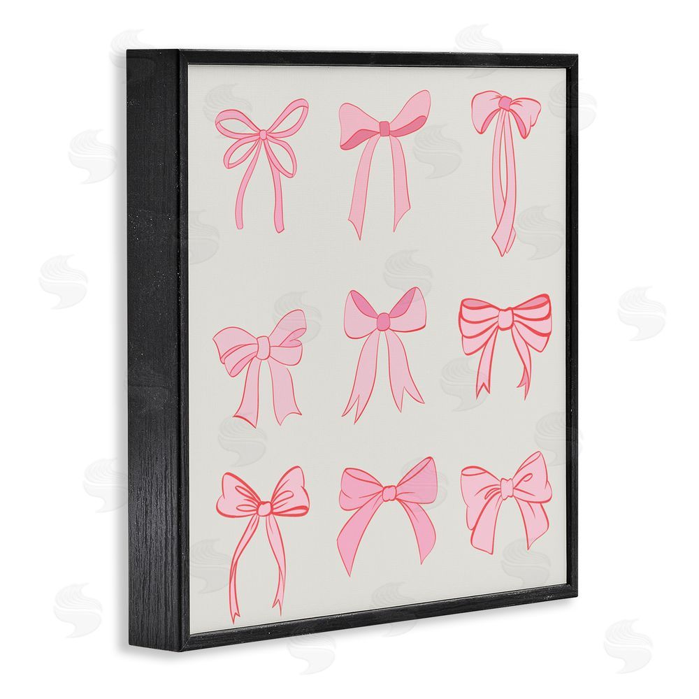 Emily Navas Pink Coquette Ribbons Black Framed Giclee Wall Art Print