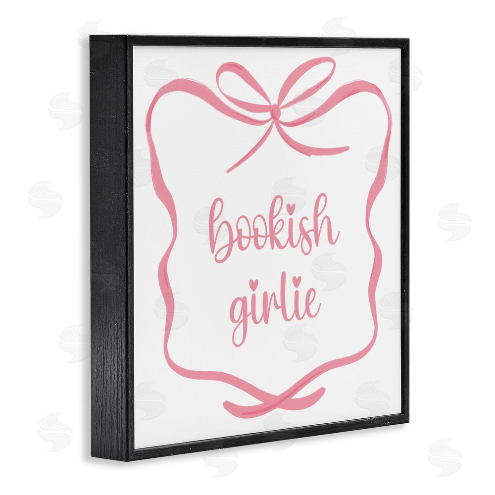 Lucille Price Bookish Girlie with Bow Black Framed Giclee Wall Art Print
