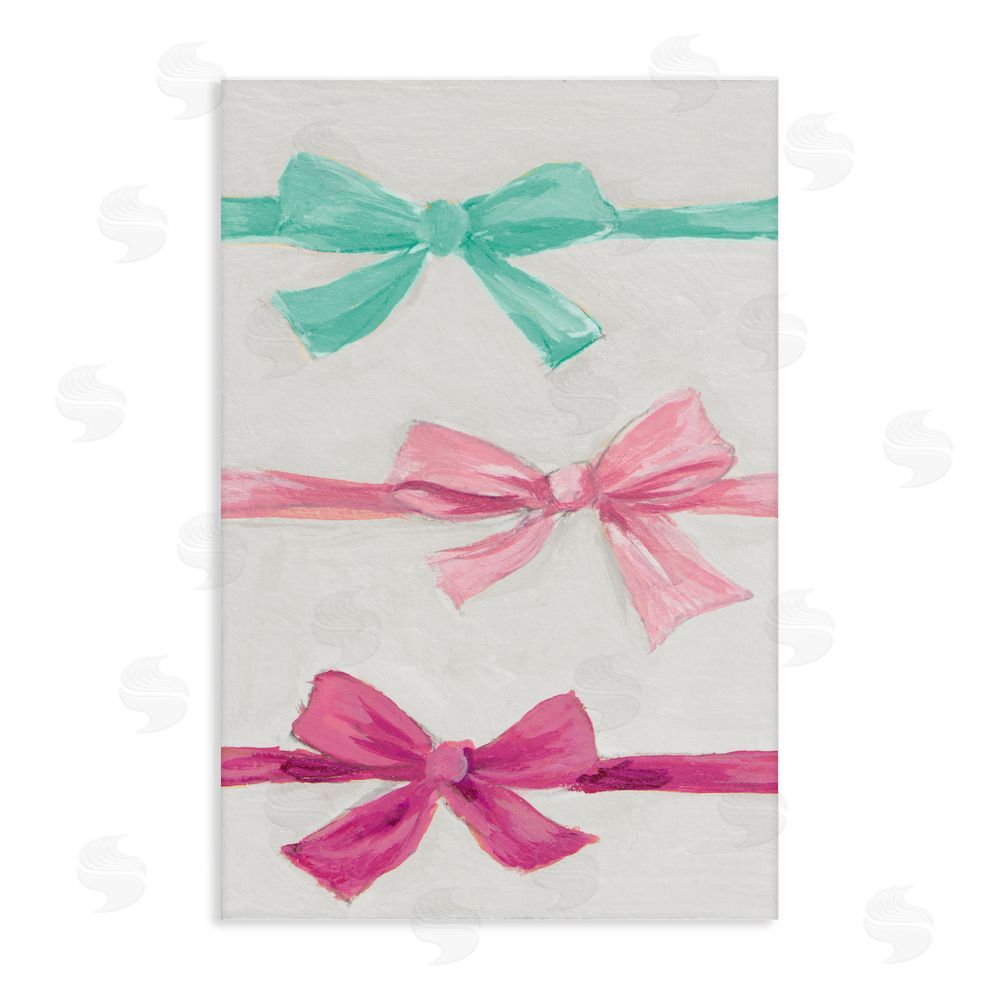 Lanie Loreth Ribbon Bows Trio Stretched Canvas Wall Art Print