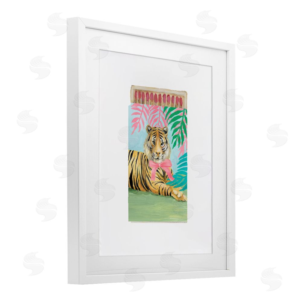 Lanie Loreth Tropical Tiger Matchbook White Framed Print Under Glass Wall Art