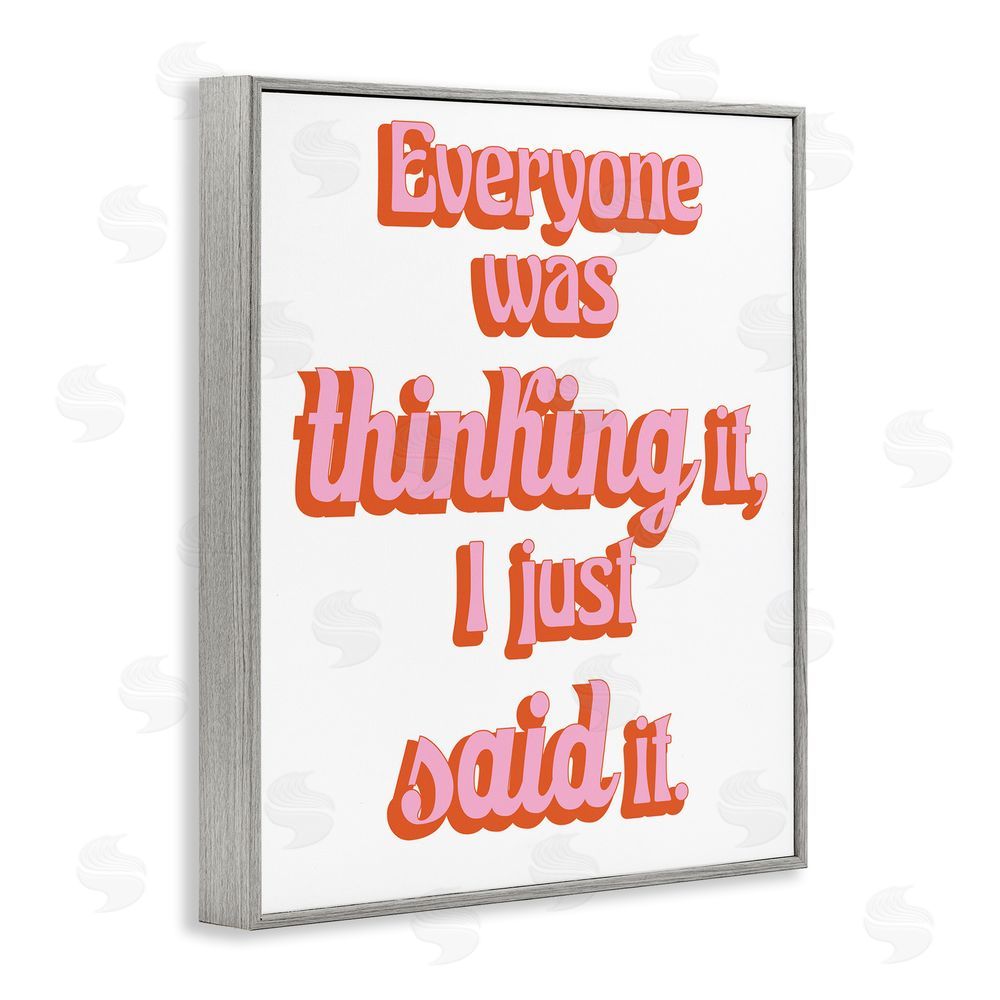 Sundance Graphics Everyone Was Thinking It Gray Framed Giclee Wall Art Print