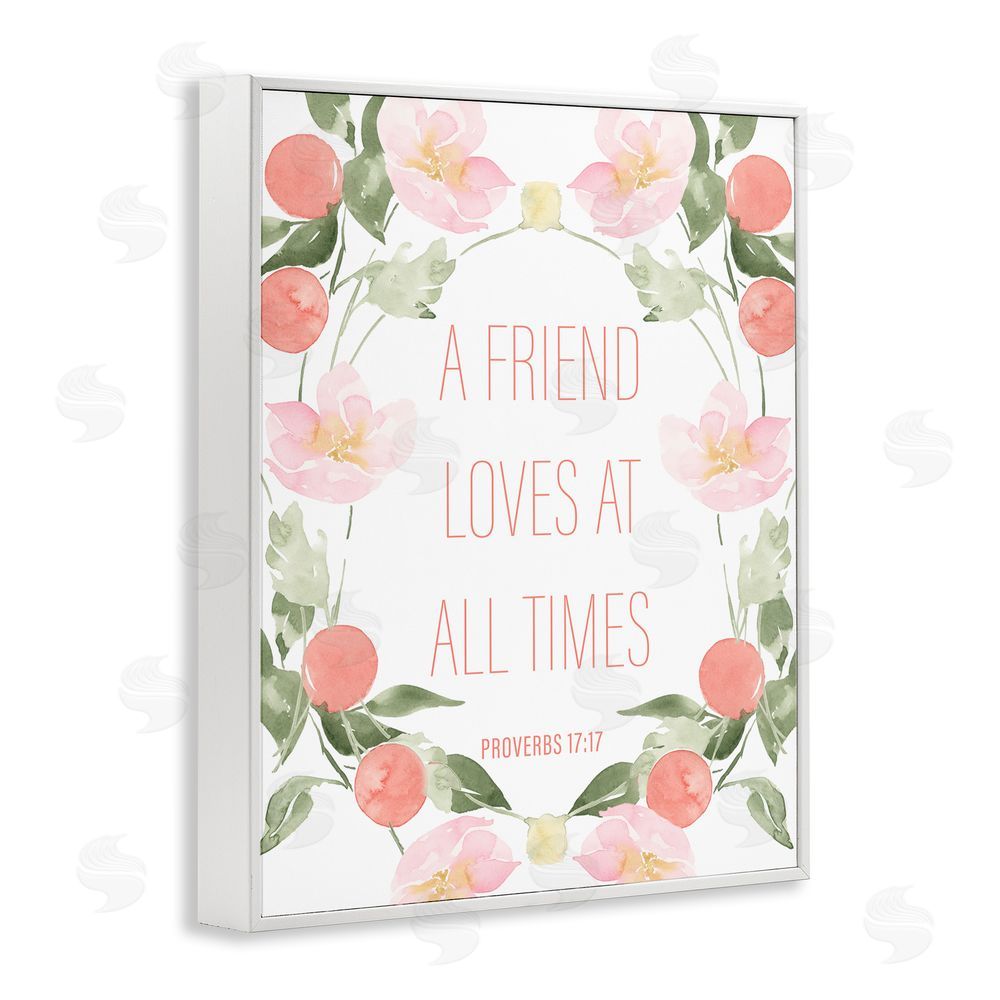 Sundance Graphics A Friend Loves At All Times White Framed Giclee Wall Art Print