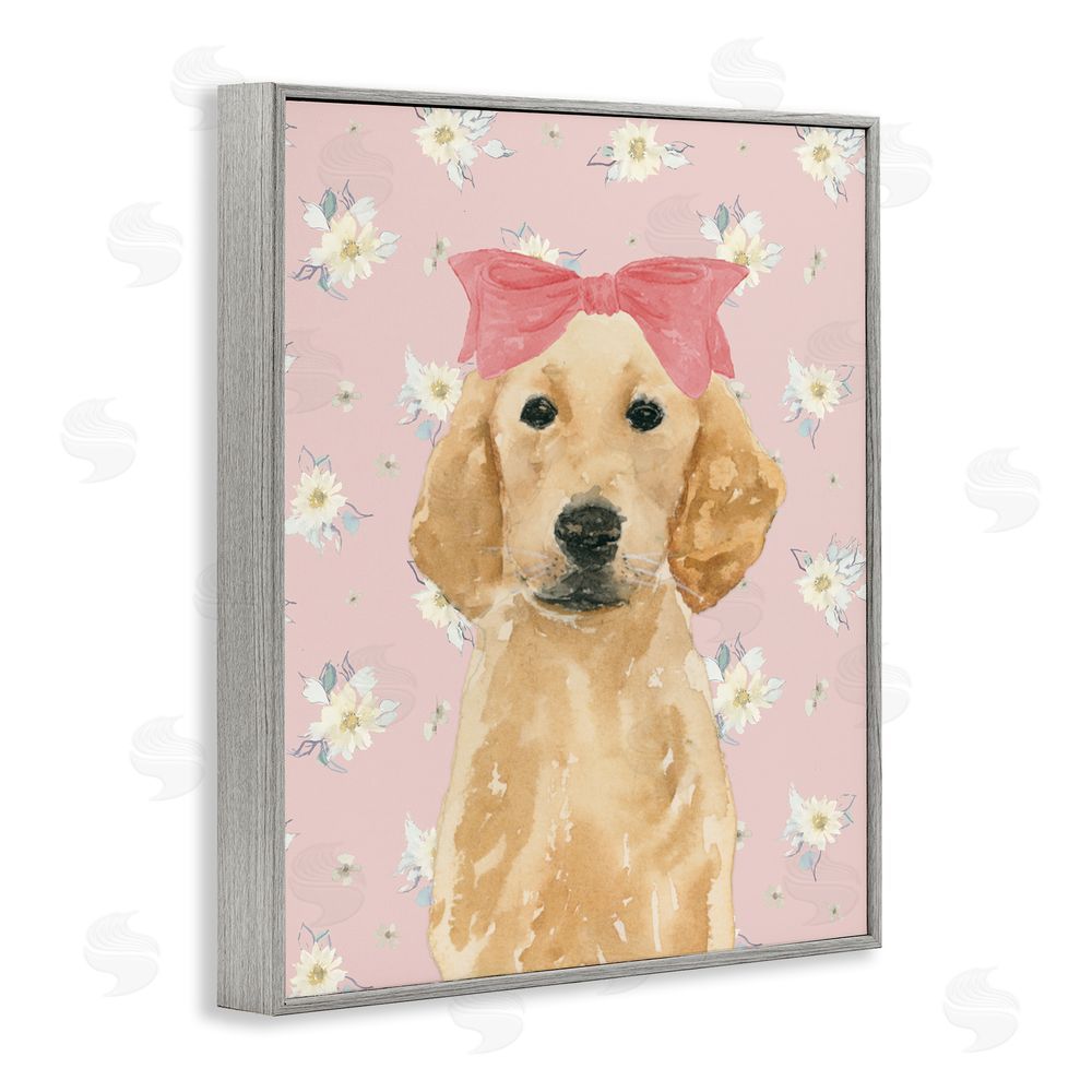 Lucille Price Picture Ready Retriever Gray Framed Giclee Wall Art Print