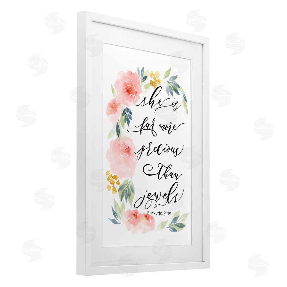 Sundance Graphics Far More Precious Than Jewels White Framed Print Under Glass Wall Art
