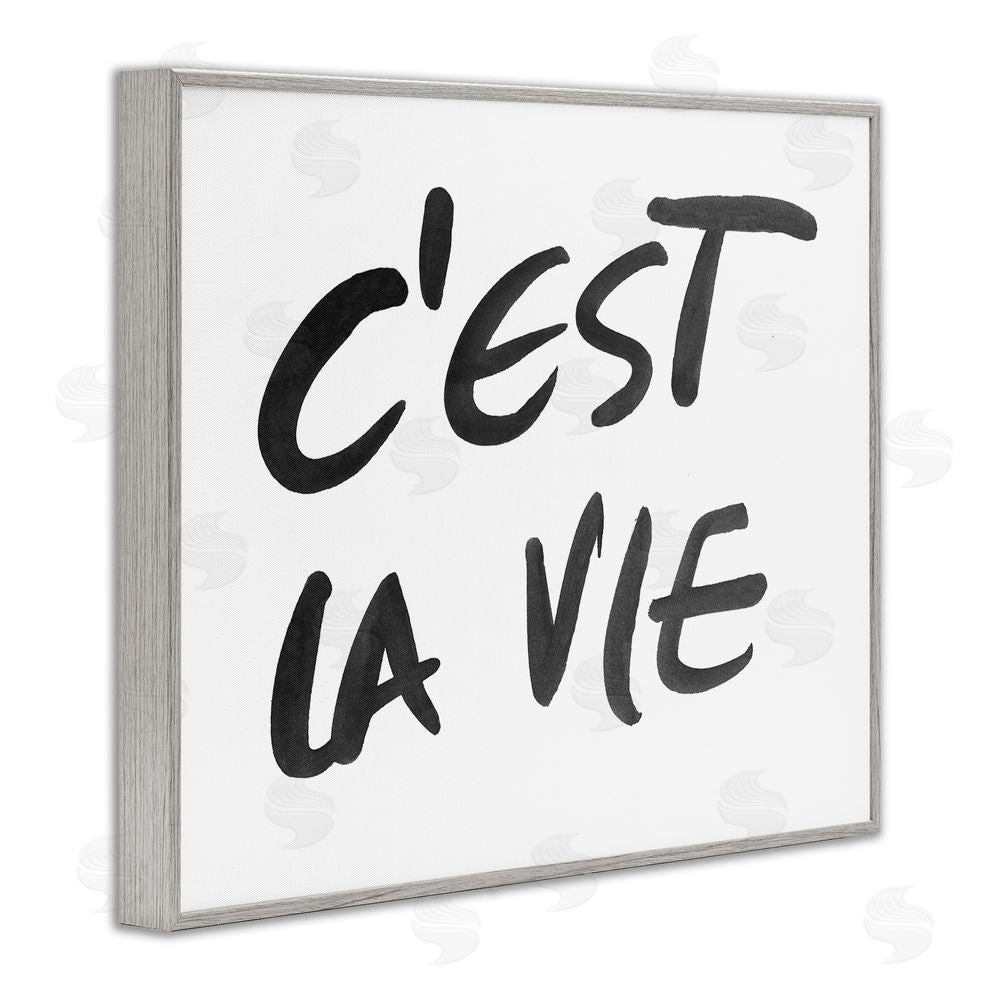 Sundance Graphics C'est La Vie Minimal Text Gray Framed Giclee Wall Art Print