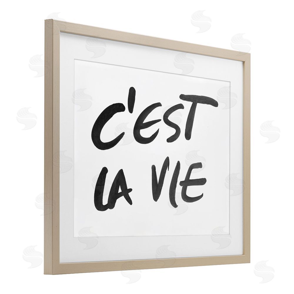 Sundance Graphics C'est La Vie Minimal Text Birch Framed Print Under Glass Wall Art