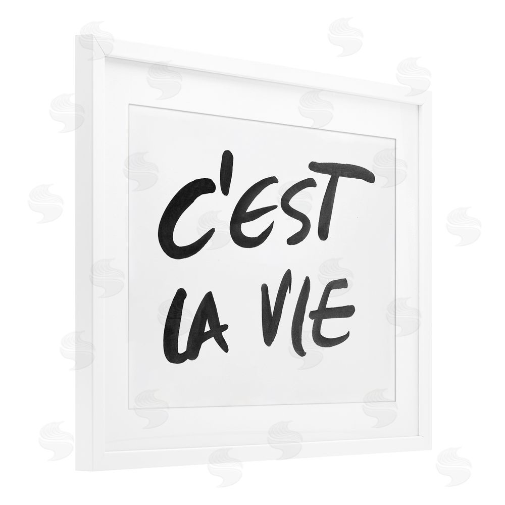 Sundance Graphics C'est La Vie Minimal Text White Framed Print Under Glass Wall Art