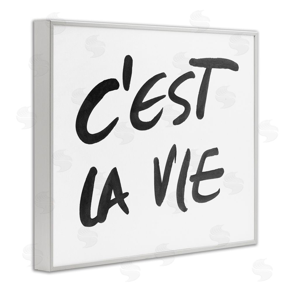 Sundance Graphics C'est La Vie Minimal Text White Framed Giclee Wall Art Print
