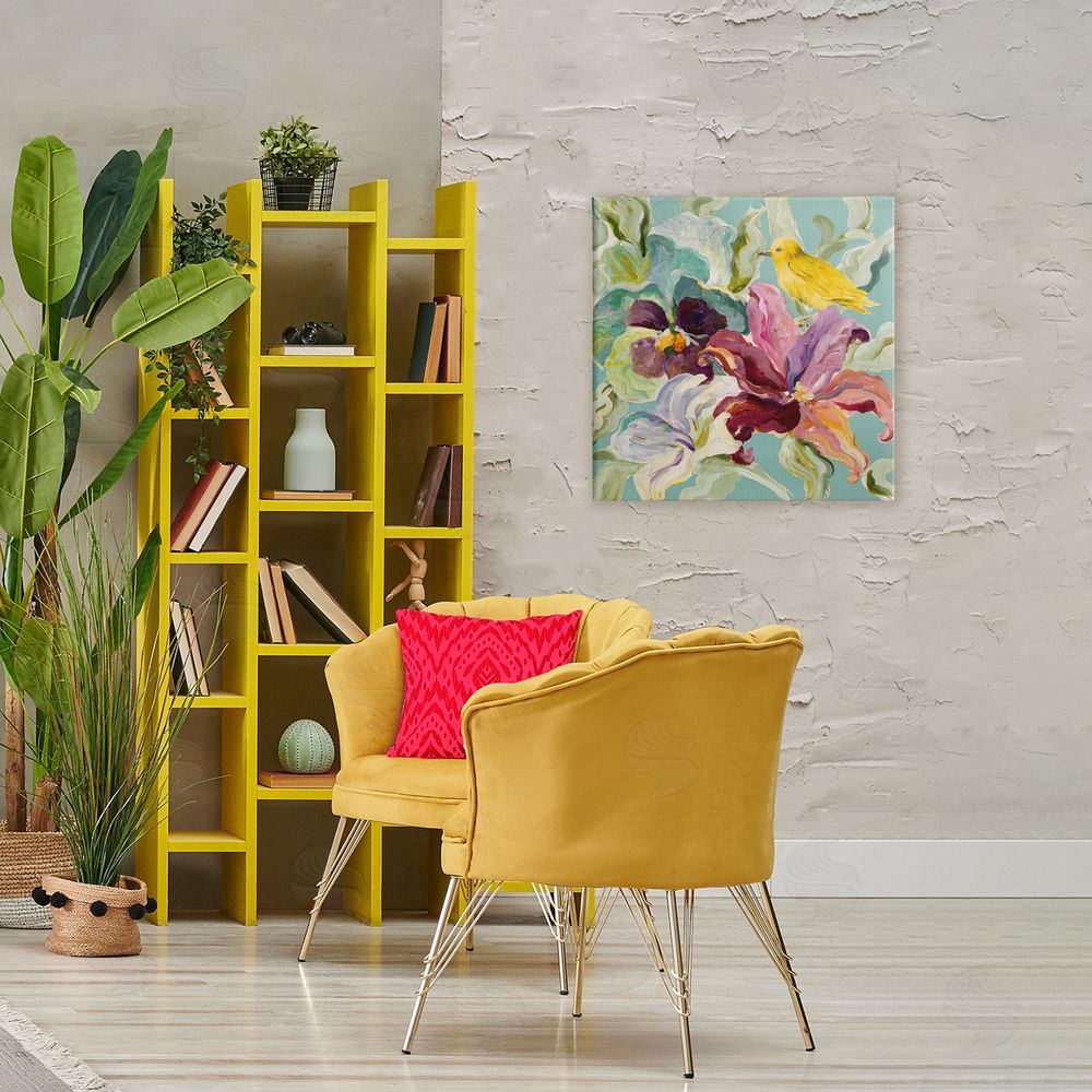 Sundance Graphics Lyrical Garden Canary Canvas Wall Art Print in Room
