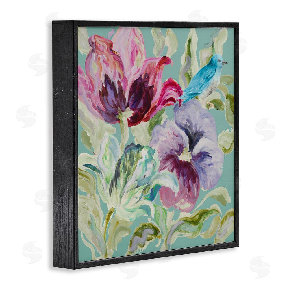 Sundance Graphics Lyrical Garden Strokes Black Framed Giclee Wall Art Print
