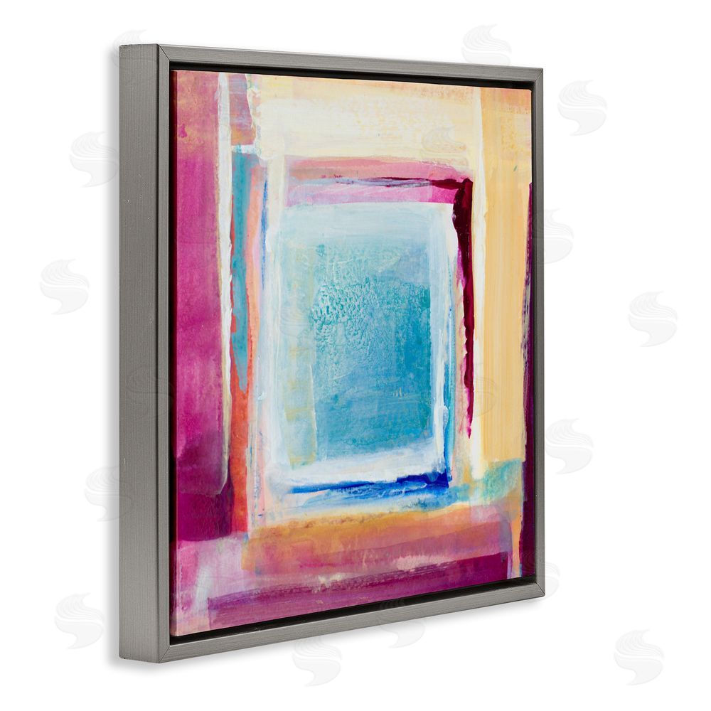 Sundance Graphics Bright Colors New Day Gray Floating Frame Canvas Wall Art Print