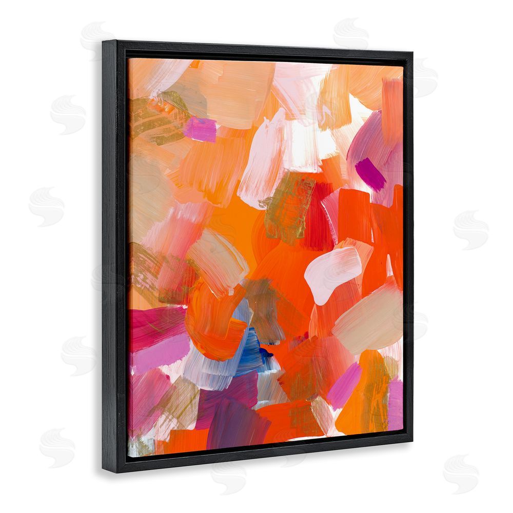 Sundance Graphics Confetti Petals Abstraction Black Floating Frame Canvas Wall Art Print