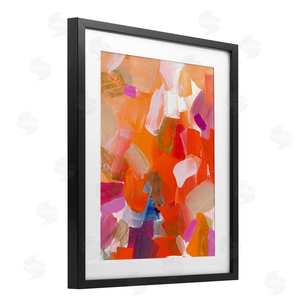 Sundance Graphics Confetti Petals Abstraction Black Framed Print Under Glass Wall Art