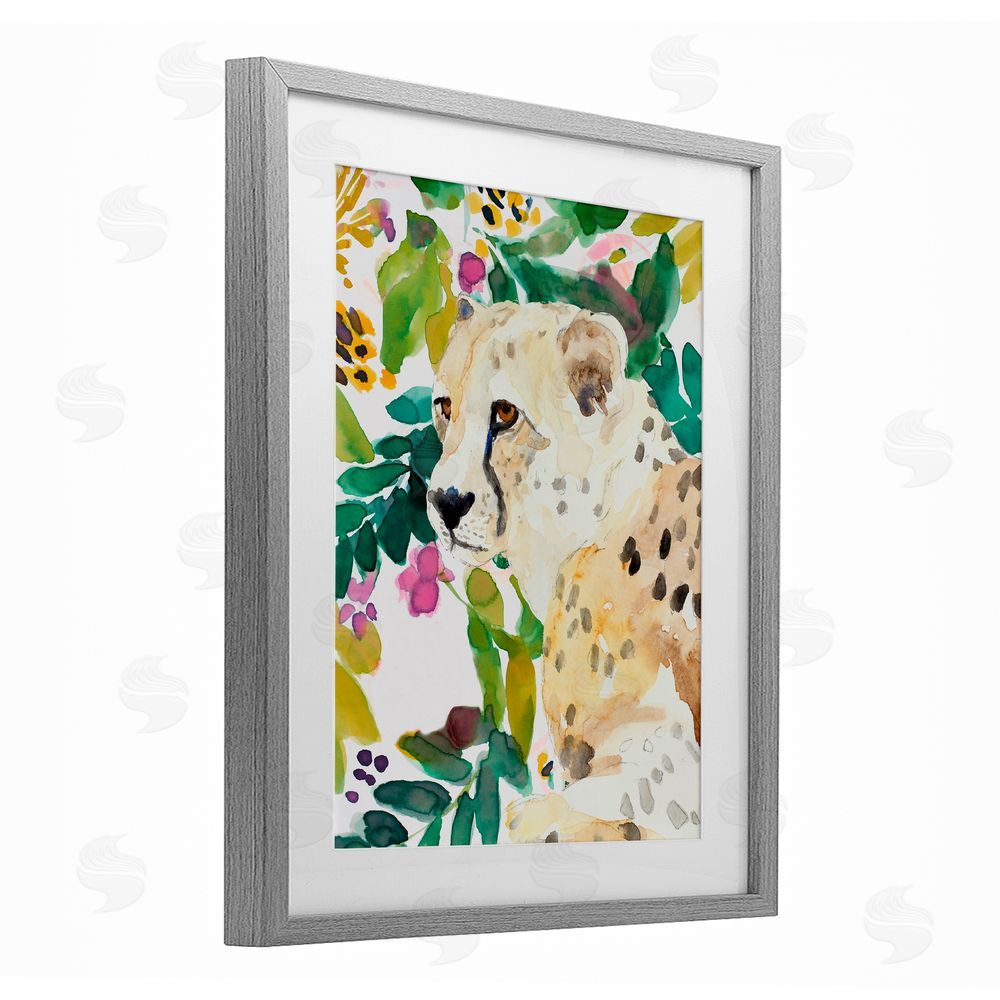Sundance Graphics Garden Plants Leopard Gray Framed Print Under Glass Wall Art