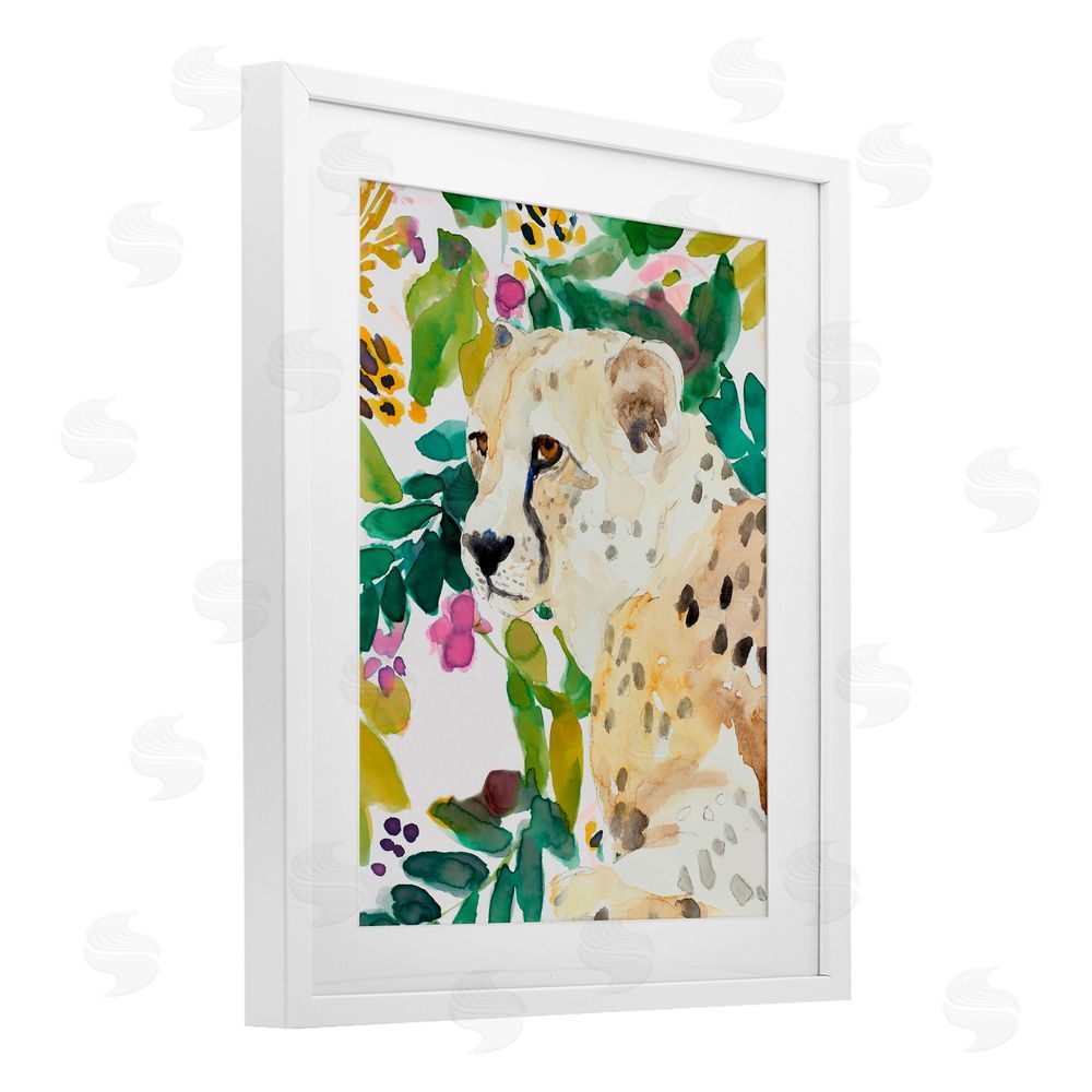 Sundance Graphics Garden Plants Leopard White Framed Print Under Glass Wall Art