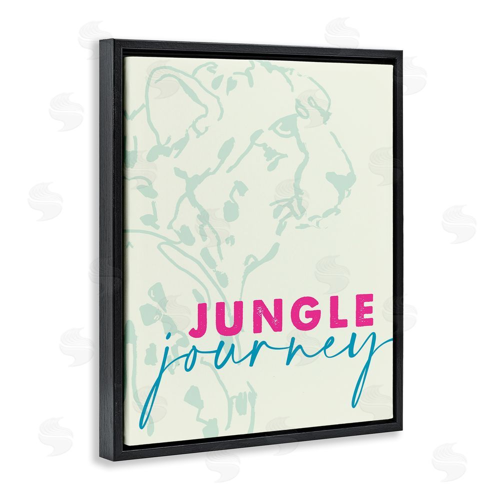Sundance Graphics Jungle Journey Cheetah Black Floating Frame Canvas Wall Art Print