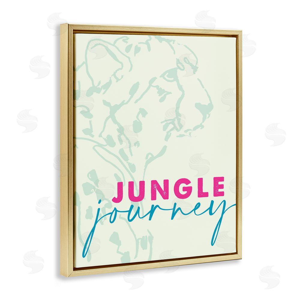 Sundance Graphics Jungle Journey Cheetah Gold Floating Frame Canvas Wall Art Print