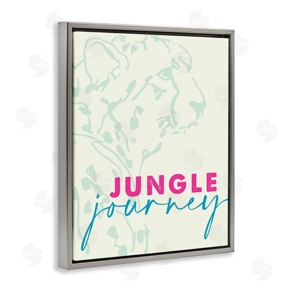 Sundance Graphics Jungle Journey Cheetah Gray Floating Frame Canvas Wall Art Print