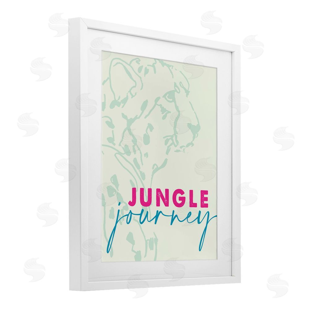 Sundance Graphics Jungle Journey Cheetah White Framed Print Under Glass Wall Art