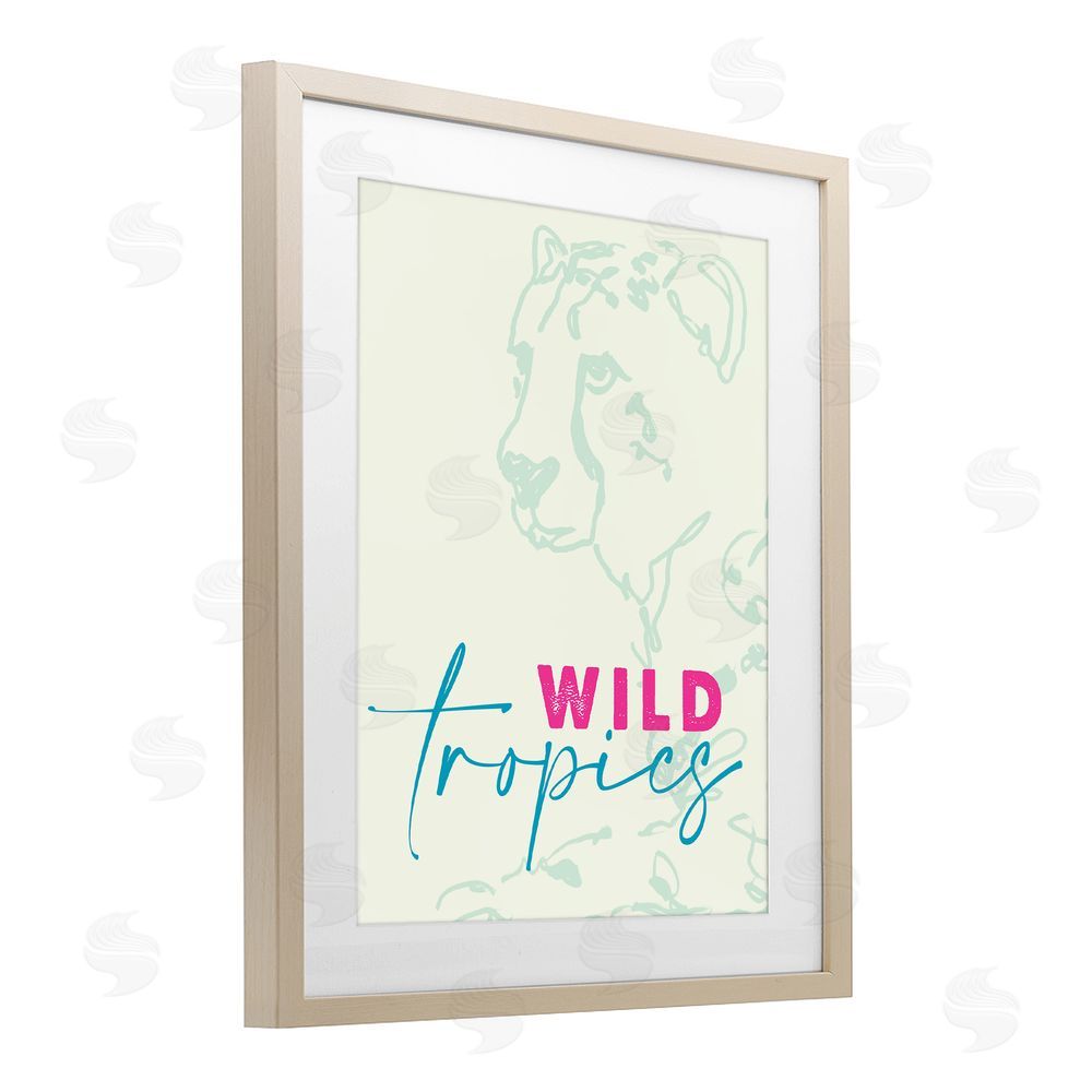 Lanie Loreth Wild Tropics Cheetah Birch Framed Print Under Glass Wall Art