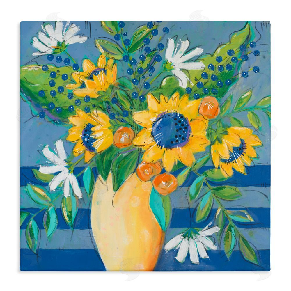 Sundance Graphics Floral Bursts Among The Blue Canvas Wall Art Print