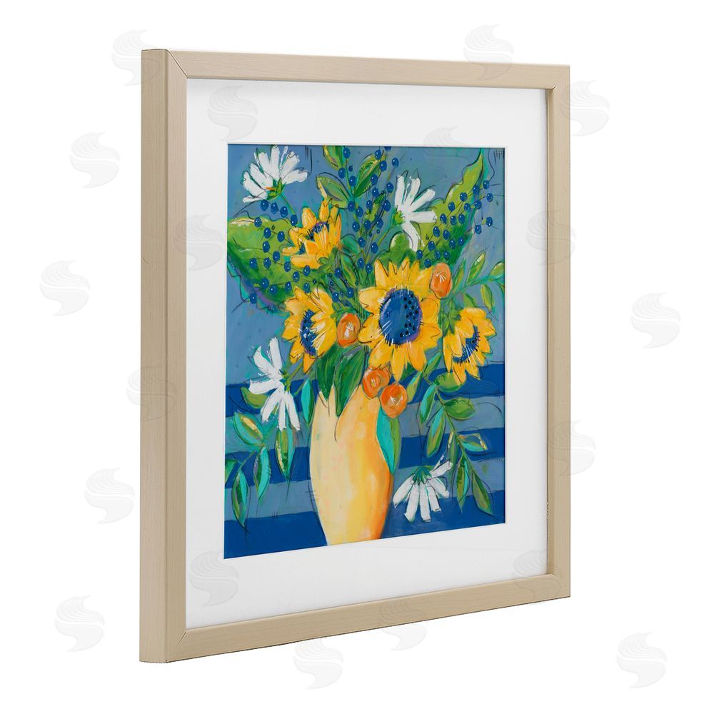Sundance Graphics Floral Bursts Among The Blue Birch Framed Print Under Glass Wall Art