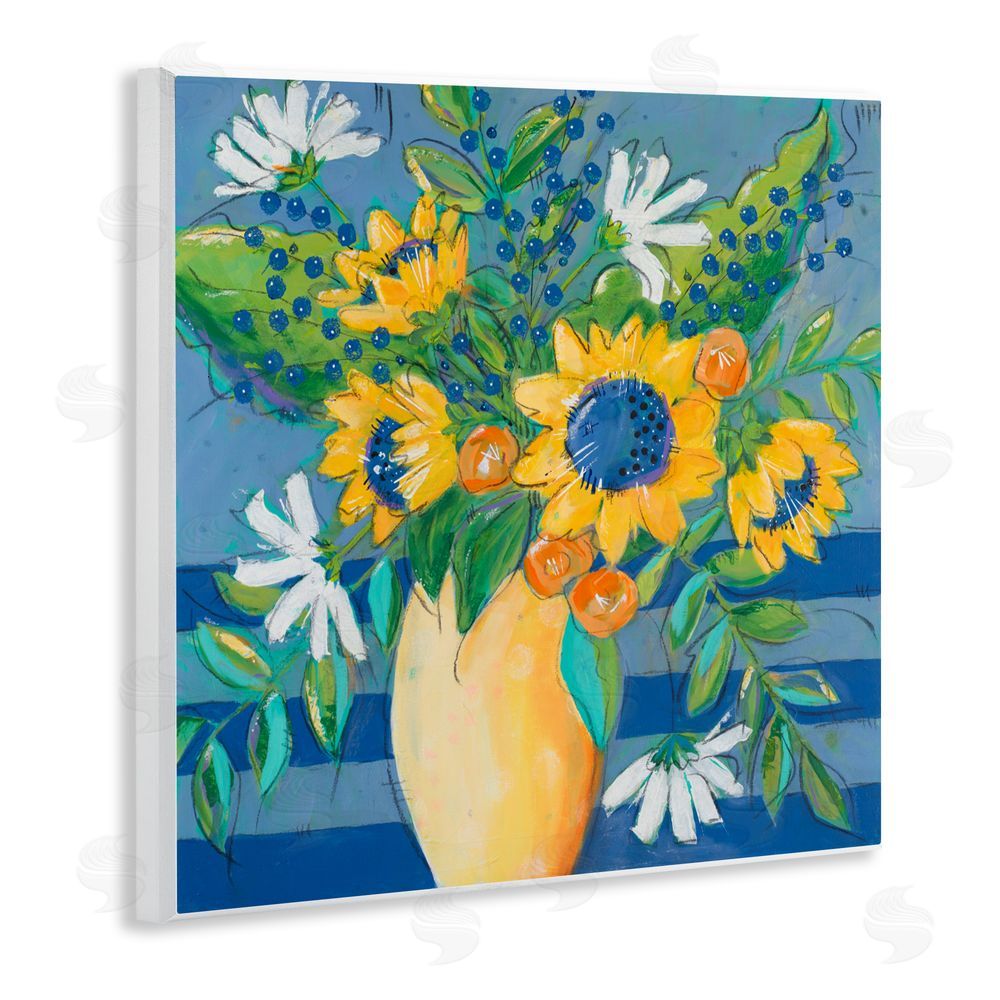 Sundance Graphics Floral Bursts Among The Blue Wall Plaque Printed Art
