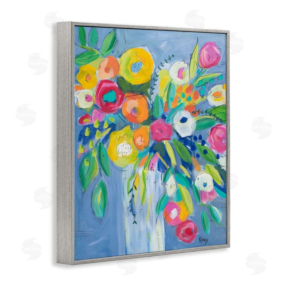 Sundance Graphics Cheerful Blossom Energy Gray Framed Giclee Wall Art Print